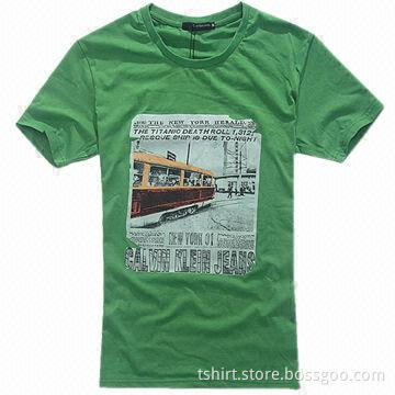 2012 Korea T-shirt, Green Short Sleeves, Garments Printed